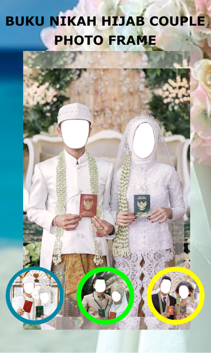 Book Wedding Hijab Couple Photo Frame poster