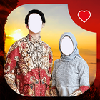 Hijab Batik Couple Photo Frame ikona