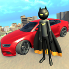 Bat Rope Hero Stickman Gangster Crime-icoon