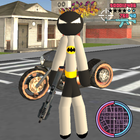 Stickman Bat Rope Hero Dark knight Crime icône