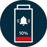 Alarma de batería llena icono