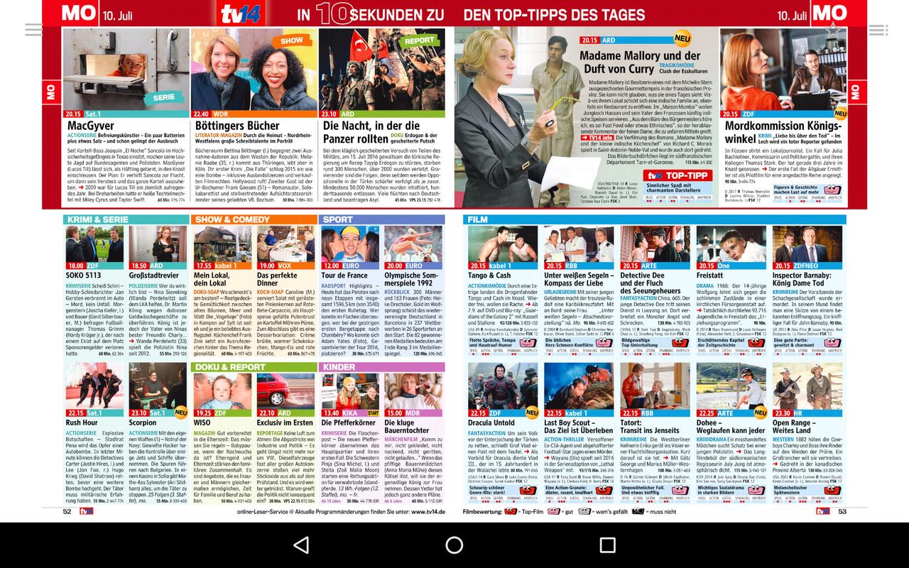 tv14 ePaper — Das Fernsehprogramm heute for Android - APK ...