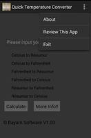 Quick Temperature Converter capture d'écran 1