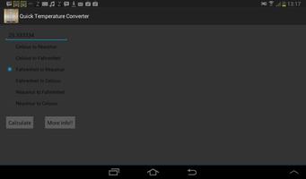 Quick Temperature Converter captura de pantalla 2