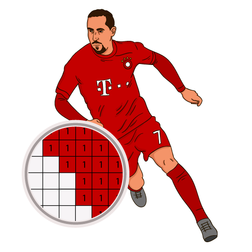 Pixel art Soccer players :Sandbox color by numbers
