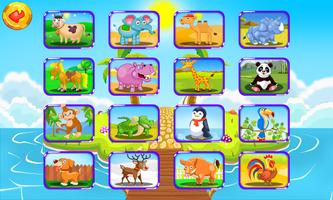 Animals puzzles for kids الملصق
