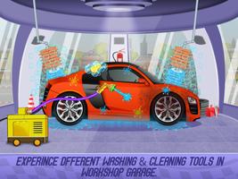 Sport Wagen waschen Garage Plakat