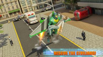 Volador Jetpack Crimen Ciudad Héroe Simulador captura de pantalla 2