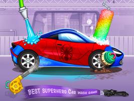 Superhero Car Wash Car Games Affiche