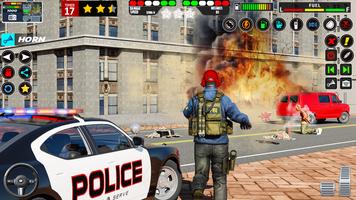 Police Car Chase Game 3D Sim تصوير الشاشة 1