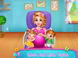 pregnant mom & baby twin care Cartaz