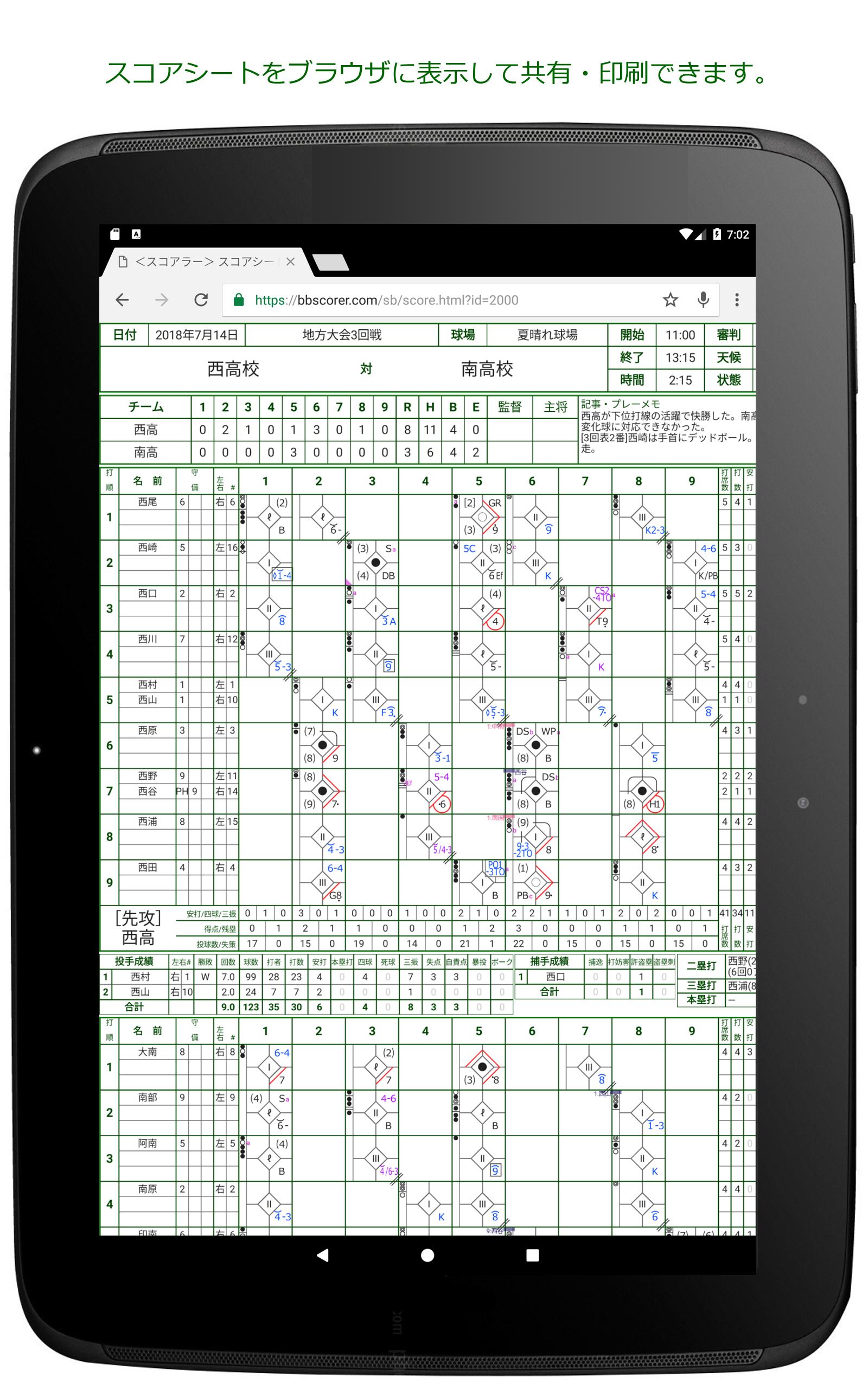 スコアラー 本格的野球スコアブックアプリ Dlya Android Skachat Apk