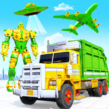 hipopótamo robot camión basura icono