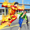 Flying Police Robot Fire Hero: Gangster Crime City