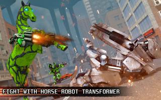 Flying Police Horse Robot Car Transformation Game screenshot 2