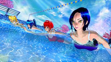 Anime High School Girls Sim 3D 스크린샷 1