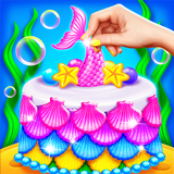 Mermaid Glitter Cake Maker آئیکن