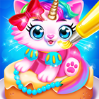 Cute Pet Dress Up Cakes - Rainbow Baking Games أيقونة