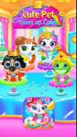 Cute Pet Dress Up Rainbow Cake پوسٹر