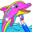 Rainbow Glitter Coloring Book: Dolphin Waterpark APK