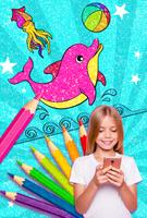 Rainbow Glitter Coloring Book: Dolphin Waterpark 海报