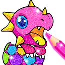 Rainbow Glitter Coloring Book Dragons APK