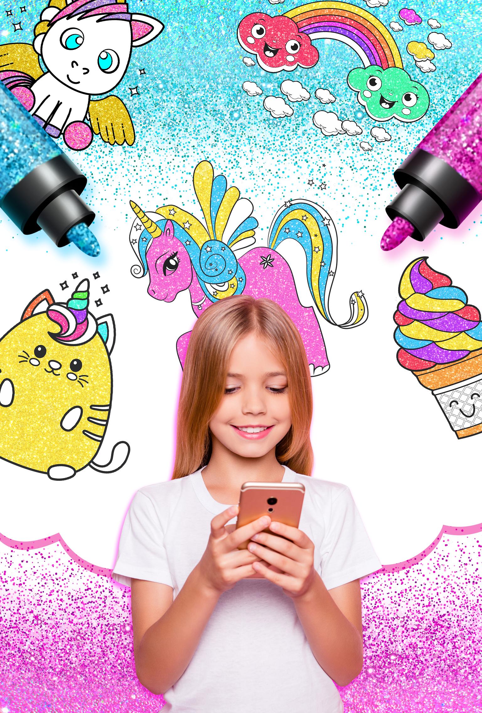 Download Rainbow Glitter Coloring Book - Unicorn Artist для Андроид ...
