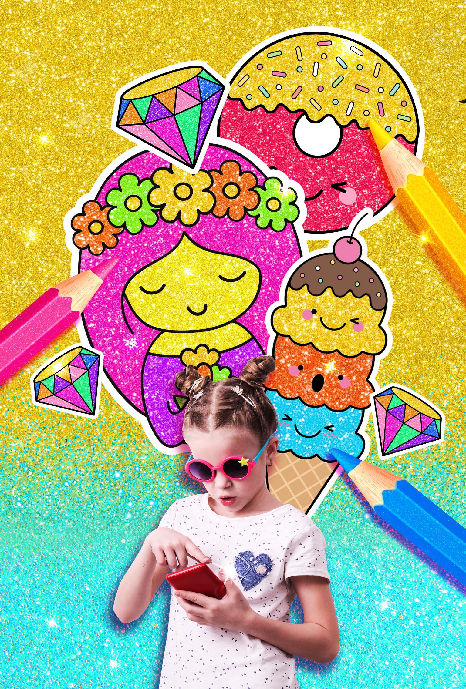 Rainbow Glitter Coloring Book Kawaii for Android - APK Download