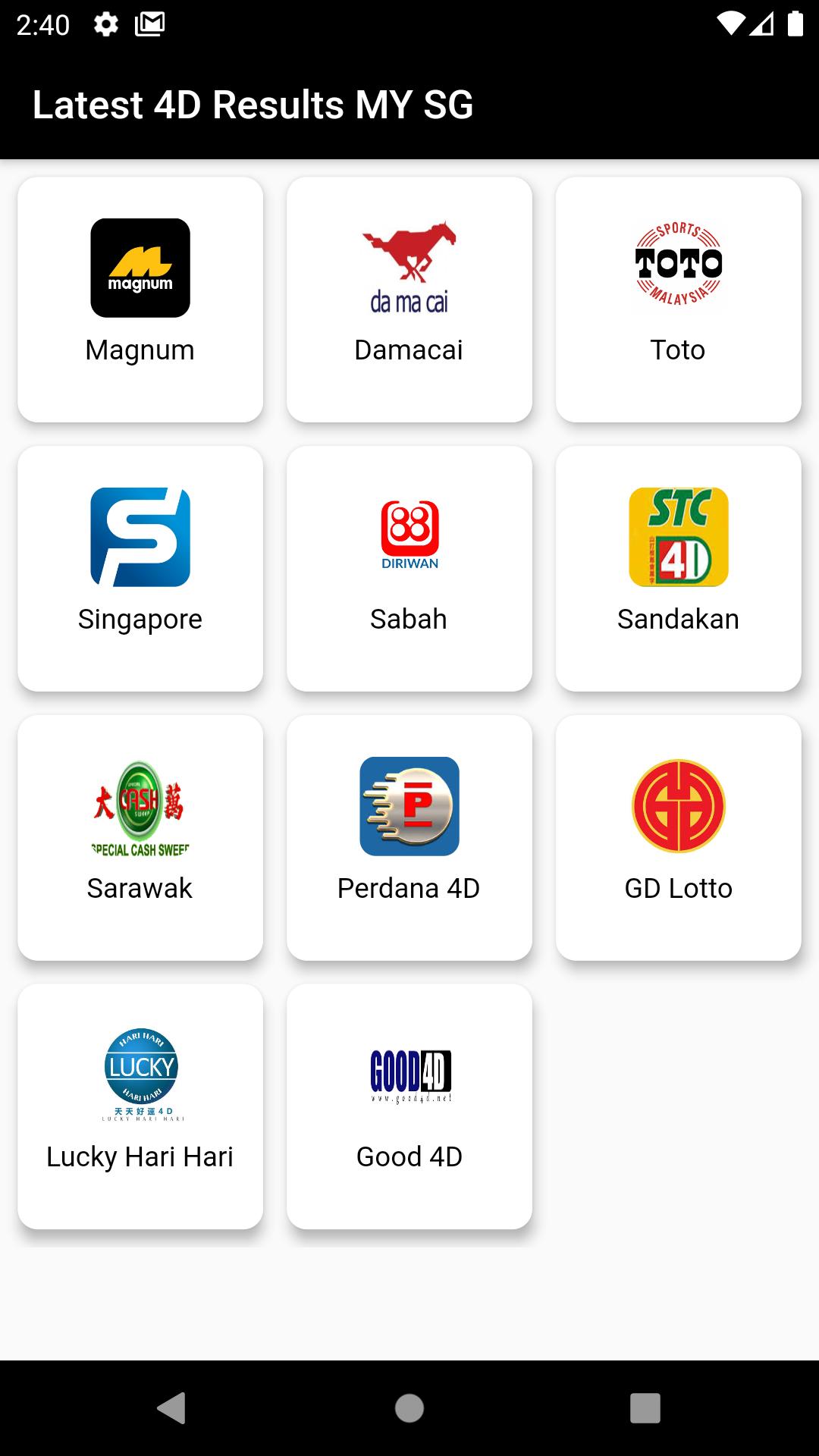Latest 4d Results My Sg For Android Apk Download