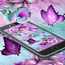 Thème violet beau papillon APK