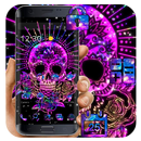 Beautiful Glitter Purple Skull Theme APK