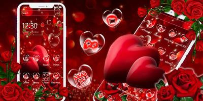 Beautiful red heart love theme capture d'écran 3