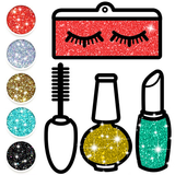 Glitter MakeUp Set Coloring icon