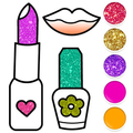 Beauty Drawing Pages Make Up Coloring Book Glitter