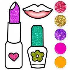 Glitter Beauty Coloring Pages Icon