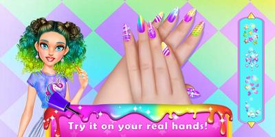 Rainbow Unicorn Nail Beauty Ar captura de pantalla 1