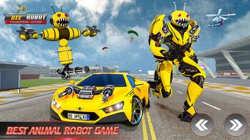Robot Car Games : Bee Robot 3D تصوير الشاشة 1