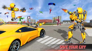 Robot Car Games : Bee Robot 3D تصوير الشاشة 2