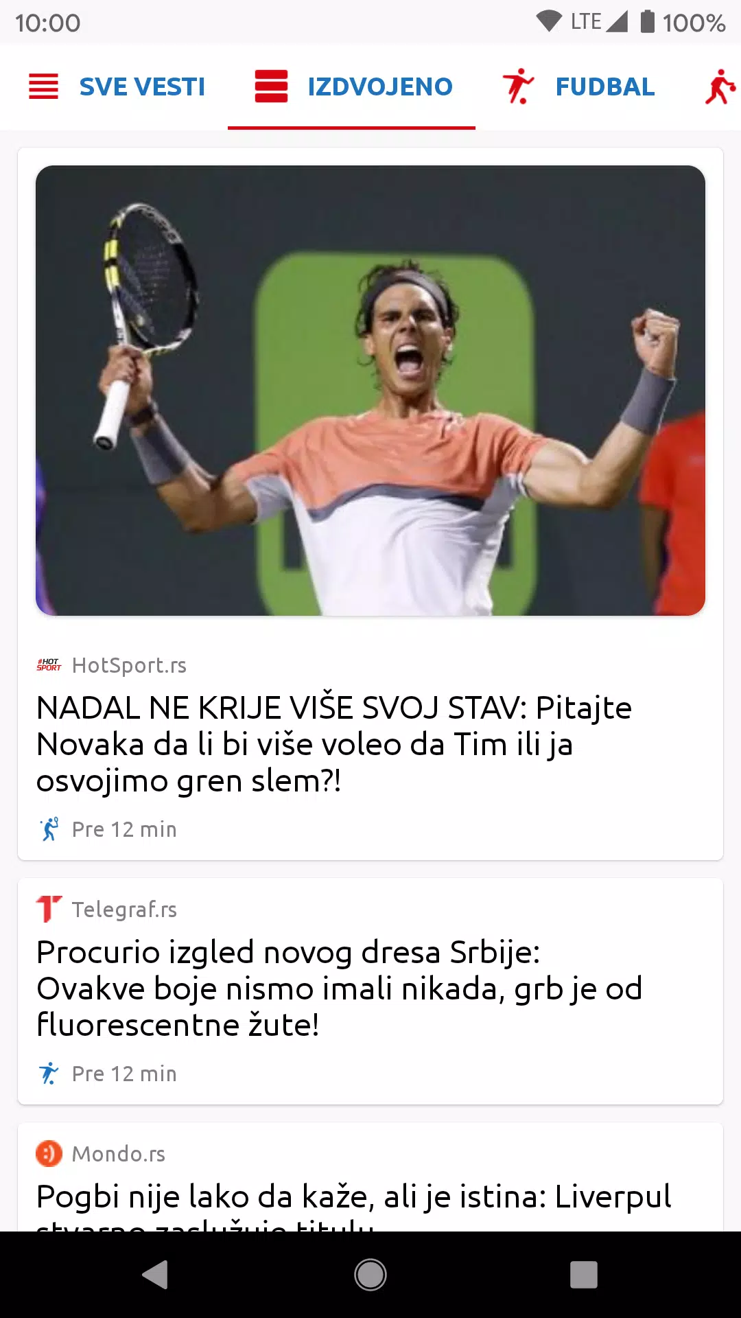 Sport Danas - Sve sportske vesti iz Srbije i sveta APK für Android  herunterladen