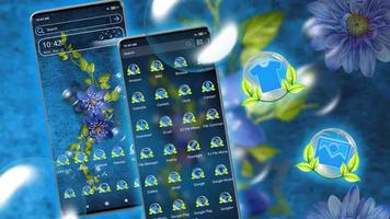 Blue Flower Theme Plakat