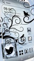 Illustration Crow Tree Theme Cartaz