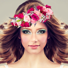 Peinados de flores en la foto icono