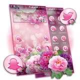 Pink Flower Bokeh Launcher ikon