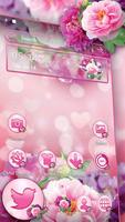 Pink Flower Bokeh Launcher постер
