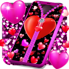 Heart zipper lock screen أيقونة