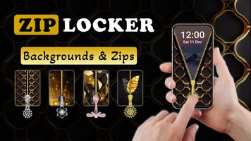Screen Lock – Gold Zip Locker capture d'écran 1