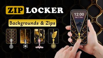 Screen Lock – Gold Zip Locker screenshot 1