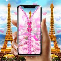 Paris zipper lock screen اسکرین شاٹ 3