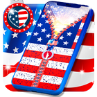 USA flag zipper ikona