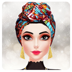 Beauty salon with veil icon